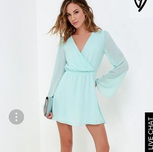 NWOT Lulus CELEBRATION MINT BLUE BEADED DRESS 